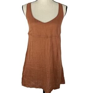 Staring at Stars Embroidered Dress Shift Orange Sweetheart Neck Tank Top  XS